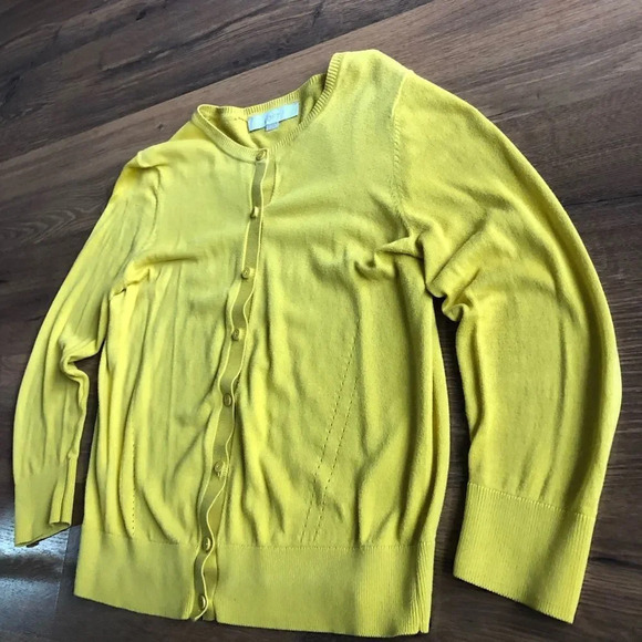 🔥4/$20 Loft Mustard Yellow Cardigan/Sweater - Picture 6 of 14